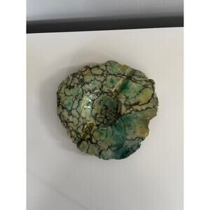 Lobeco MCM Mid Century Modern Green Genuine Alabaster Ashtray